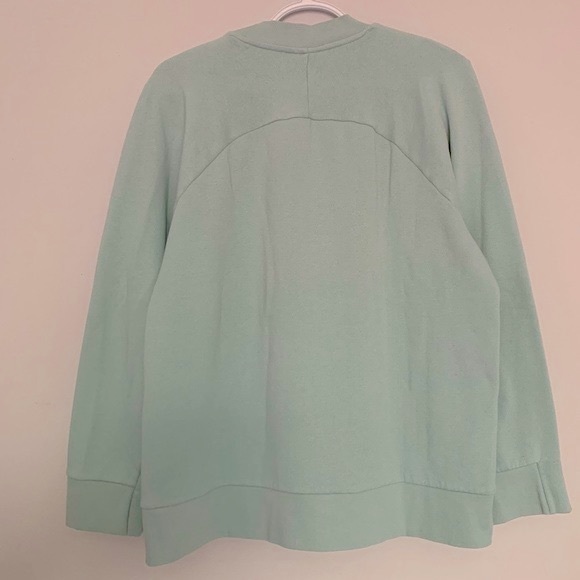Fall Winter Casual Athleisure Long Sleeve Crew Neck Sweater in Aquamarine (L) - Picture 2 of 4